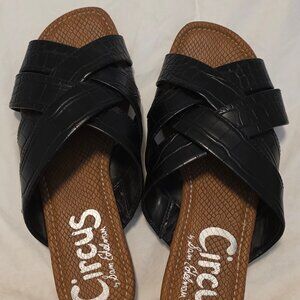 Circus Black Burnett Croc Sandals by Sam Edelman